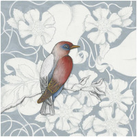 Arts and Crafts Birds I Tone on Tone -Paper Art-32"x32"