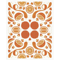 Retro Orange Otomi -Paper Art-30&quotx37"