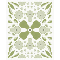 Retro Pear Otomi Monotone -Paper Art-24"x30"