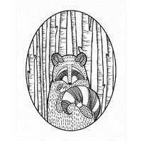 Forest Friends II Black and White -Paper Art-18"x22"