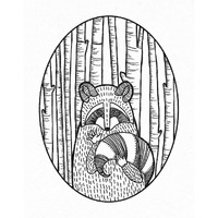 Forest Friends II Black and White -Paper Art-24&quotx30"