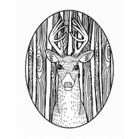 Forest Friends III Black and White -Paper Art-18"x22"