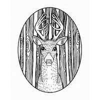 Forest Friends III Black and White -Paper Art-30"x37"