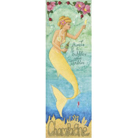 Nouveau Mermaid Champagne -Paper Art-14"x38"