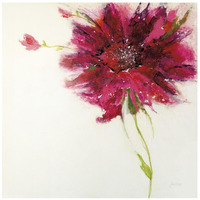 Pink Daisy on White -Paper Art-26"x26"