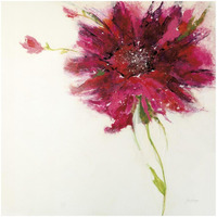 Pink Daisy on White -Paper Art-32"x32"