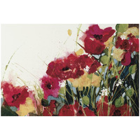 Poppies and Flowers on White -Paper Art-50"x34"