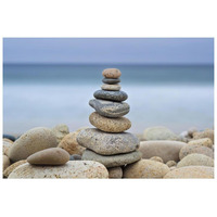 Stonewall Beach Cairn -Paper Art-20"x14"