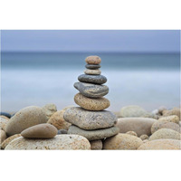 Stonewall Beach Cairn -Paper Art-38"x26"