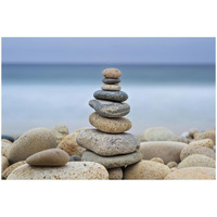 Stonewall Beach Cairn -Paper Art-50"x34"