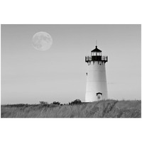 Moon over Marthas Vineyard BW -Paper Art-26"x18"