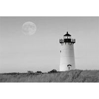 Moon over Marthas Vineyard BW -Paper Art-38"x26"