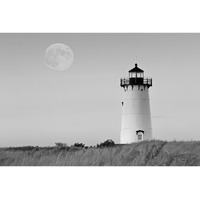 Moon over Marthas Vineyard BW -Paper Art-50"x34"