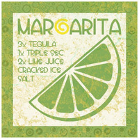 Cocktail Recipes - Margarita -Paper Art-20&quotx20"