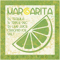 Cocktail Recipes - Margarita -Paper Art-32&quotx32"