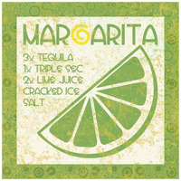 Cocktail Recipes - Margarita -Paper Art-42"x42"