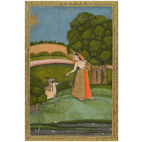 Todi Ragini, from a Ragamala Series, c. 1755 -Paper Art-22"x32"