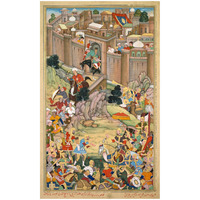 The Siege of Arbela in the Era of Hulagu Khan, c.1596 -Paper Art-20.182"x32"