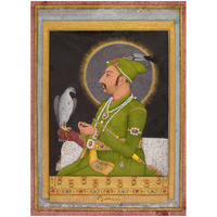 Mughal Emperor Muhammad Shah Holding a Falcon, 1764 -Paper Art-17.942"x24"