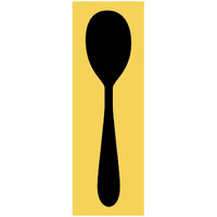 Mealtime: Black on Yellow - Spoon -Paper Art-20"x56"