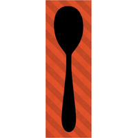 Mealtime: Red Stripes - Spoon -Paper Art-26"x74"