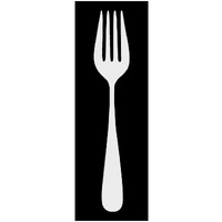 Mealtime: White on Black - Fork -Paper Art-20"x56"