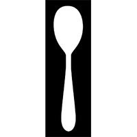 Mealtime: White on Black - Spoon -Paper Art-14"x38"