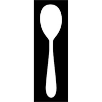 Mealtime: White on Black - Spoon -Paper Art-26"x74"