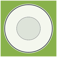 Mealtime: White on Green - Plate -Paper Art-20"x20"