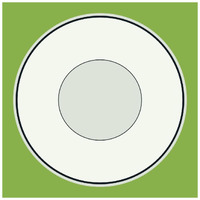 Mealtime: White on Green - Plate -Paper Art-26"x26"