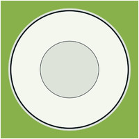 Mealtime: White on Green - Plate -Paper Art-32"x32"