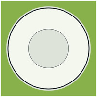 Mealtime: White on Green - Plate -Paper Art-42"x42"