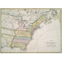 American Revolutionary Era Map, 1782 -Paper Art-18"x14"