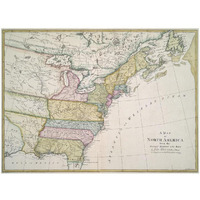 American Revolutionary Era Map, 1782 -Paper Art-26"x20"