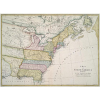 American Revolutionary Era Map, 1782 -Paper Art-50"x38"