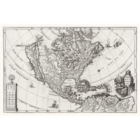 Atlas Novus - North America, Central America and the Caribbean, 1700 -Paper Art-20"x14"