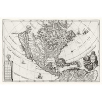 Atlas Novus - North America, Central America and the Caribbean, 1700 -Paper Art-26"x18"