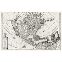 Atlas Novus - North America, Central America and the Caribbean, 1700 -Paper Art-50&quotx34"