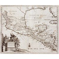 Nova Hispania/Central America, 1671 -Paper Art-24&quotx20.26"