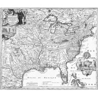 The American Buffalo Map, 1718 -Paper Art-38"x32.24"