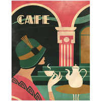 Art Deco Cafe -Paper Art-18"x22"