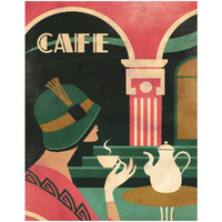 Art Deco Cafe -Paper Art-22"x26"