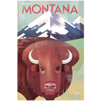 Visit Montana -Paper Art-14"x20"