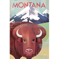 Visit Montana -Paper Art-26"x38"