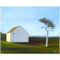 Barn with Tree -Paper Art-26"x22"