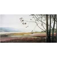 Bolinas Lagoon Fog -Paper Art-62"x32"