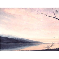 Morning Glory on Bolinas Lagoon -Paper Art-18&quotx14"