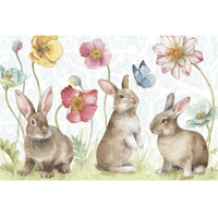 Spring Softies Bunnies I -Paper Art-38"x26"