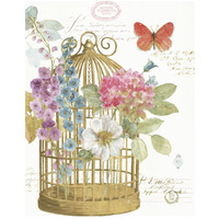 Rainbow Seeds Romantic Birdcage II -Paper Art-22"x26"