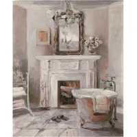 French Bath IV Gray and Blush -Paper Art-30"x37"